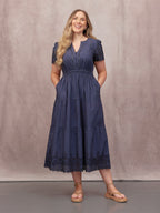 Georgie Cotton Summer Dress - Dark Navy