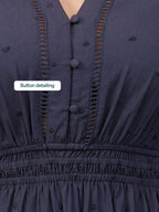 Georgie Cotton Summer Dress - Dark Navy