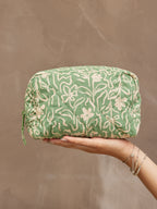 Mabel - Washbag - Green & Cream