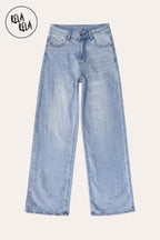 Stretchy Diamante Back Pocket Ripped Jeans in Light Blue