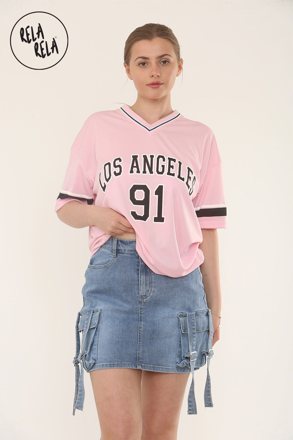 Flap Pocket Cargo Style Denim Skirt With Tassel Detail