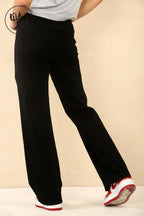 Viral Stretchy Straight Leg Jeans Soft Dad Fit in Black