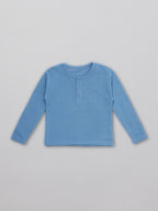 Harris - Kids Button Piqué T-Shirt - Blue