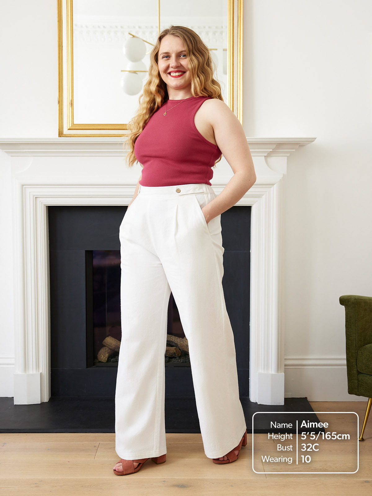 Heather Button Front Trouser
