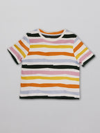 Hedy - Kids T-Shirt - White Wave Stripe Print