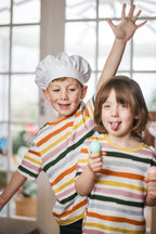 Hedy - Kids T-Shirt - White Wave Stripe Print