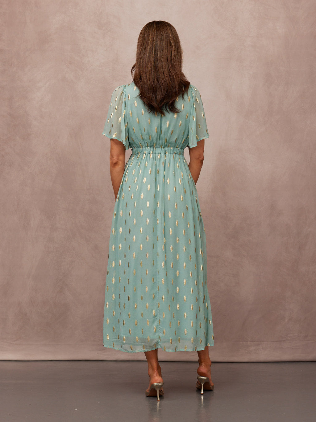 Helena Lurex Dress - Mint/Gold
