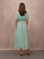 Helena Lurex Dress - Mint/Gold