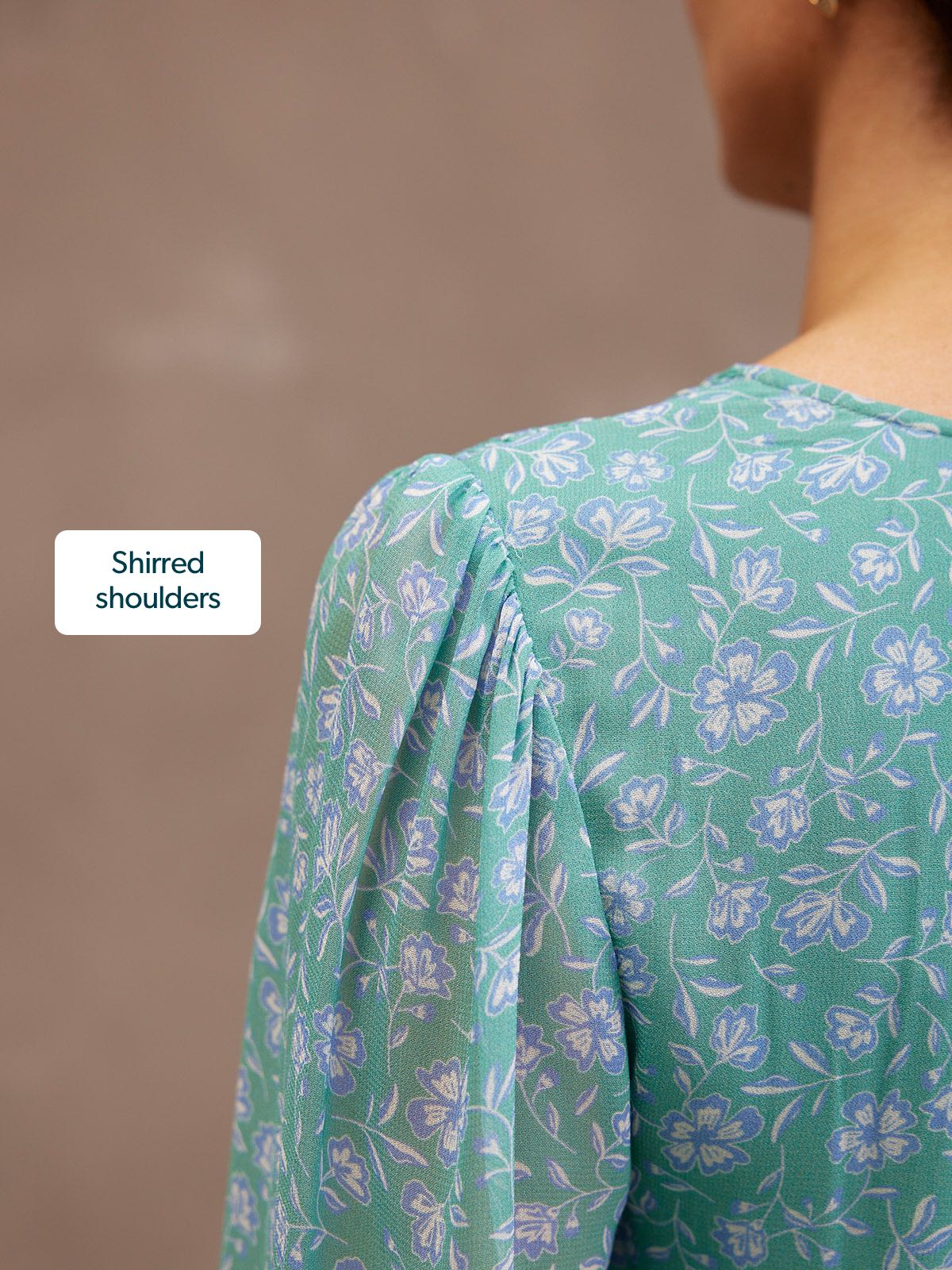 Isla Georgette Dress - Green Floral