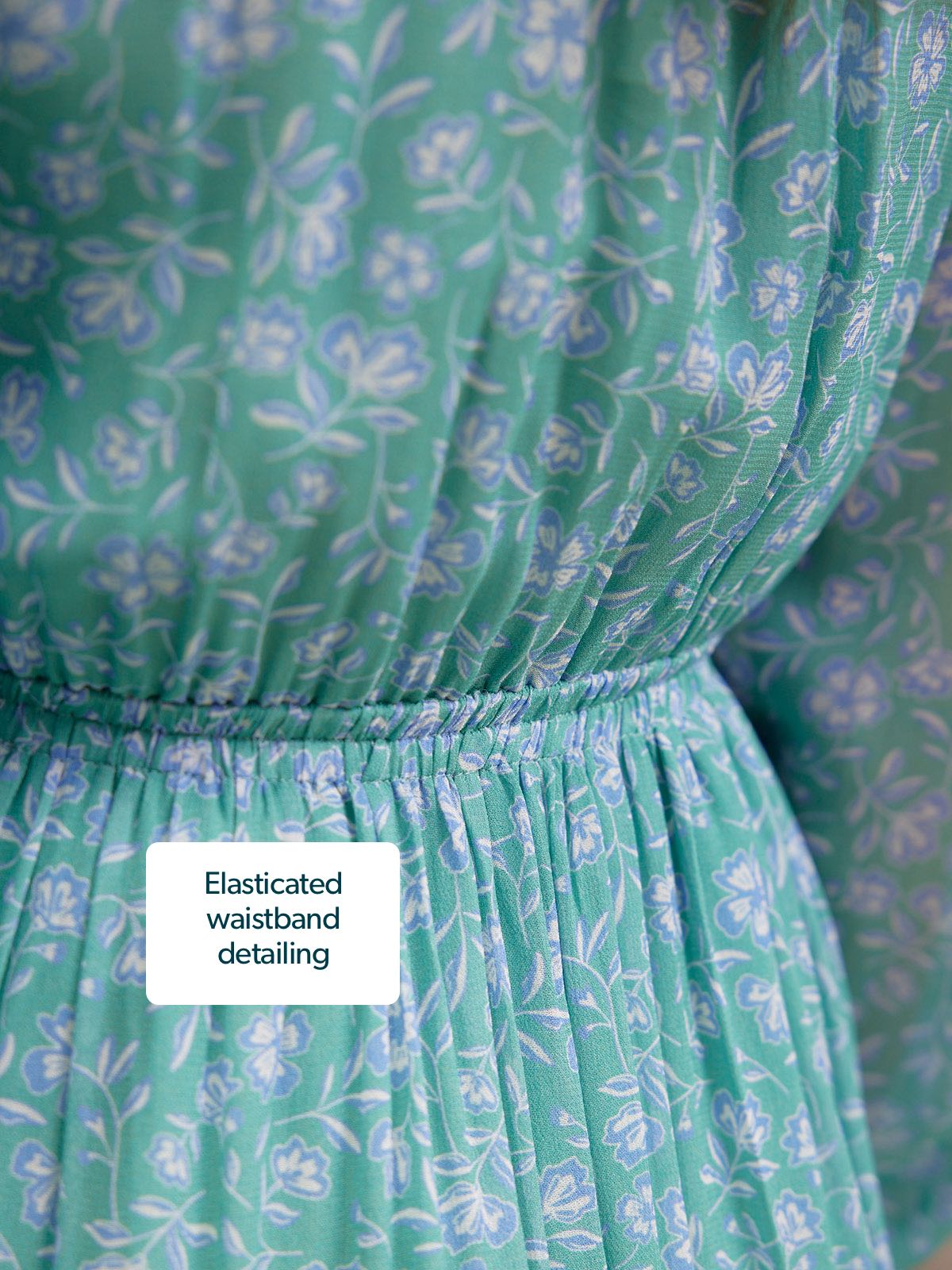 Isla Georgette Dress - Green Floral