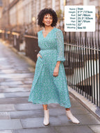Isla Georgette Dress - Green Floral