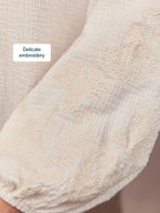 Jayne Embroidered Sleeve Blouse - Ecru
