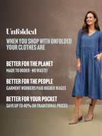 Jessica V-Neck Denim Dress - Printed Paisley