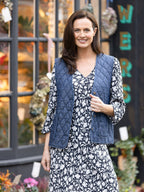 Joanna Bias Cut Dress - Monochrome Floral