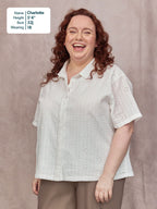 Kari Broderie Short Sleeve Shirt - White