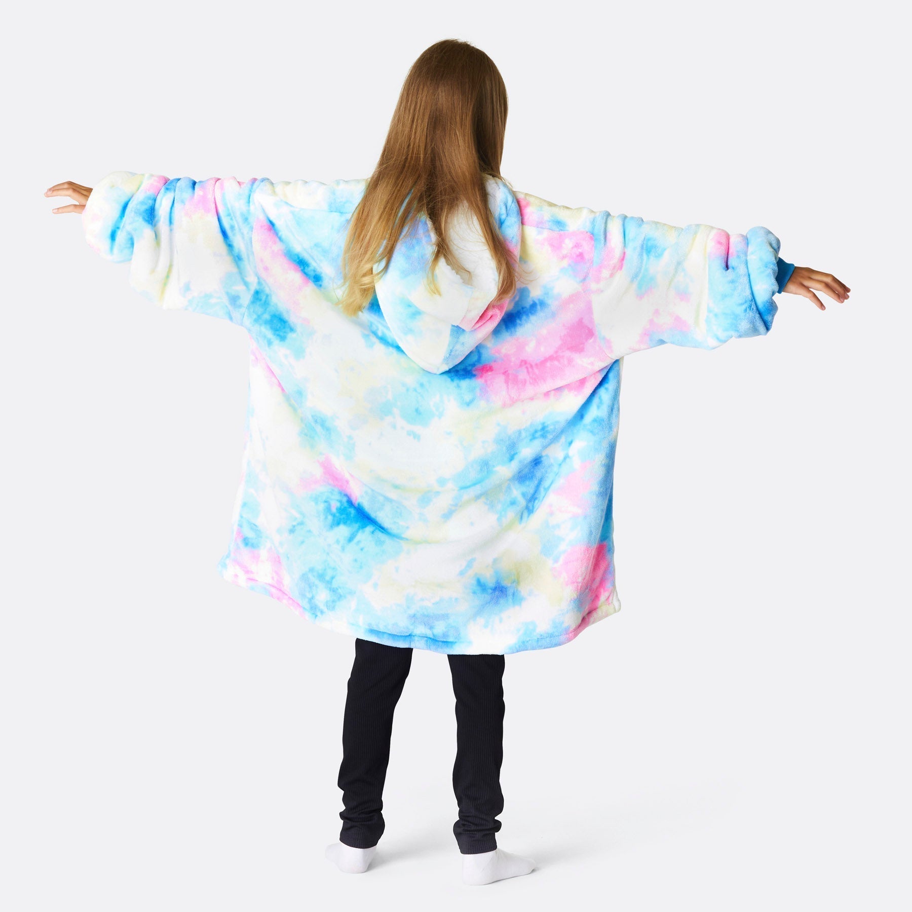 Kids' Tie-Dye Cyan HappyHoodie