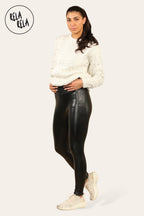 Fleece Lined High Waisted Faux PU Leather Leggings