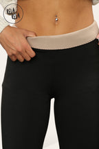 High Waisted Fleece Lined Thermal Leggings in Black