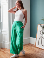Lana - High Waisted Trousers - Green