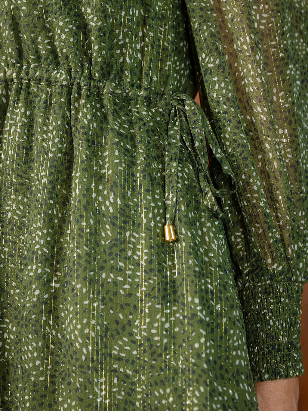 Libby Lurex Dress - Dark Green / Gold