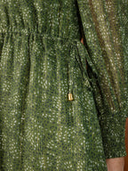 Libby Lurex Dress - Dark Green / Gold