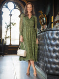 Libby Lurex Dress - Dark Green / Gold