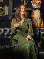 Libby Lurex Dress - Dark Green / Gold