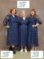 Libby Lurex Dress - Navy and Gold
