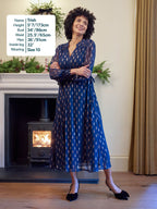 Libby Lurex Dress - Navy and Bronze / Silver
