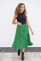 Gill - Pleated Skirt - Green Terrazzo