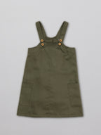 Lilah - Kids Pinafore Dress - Olive