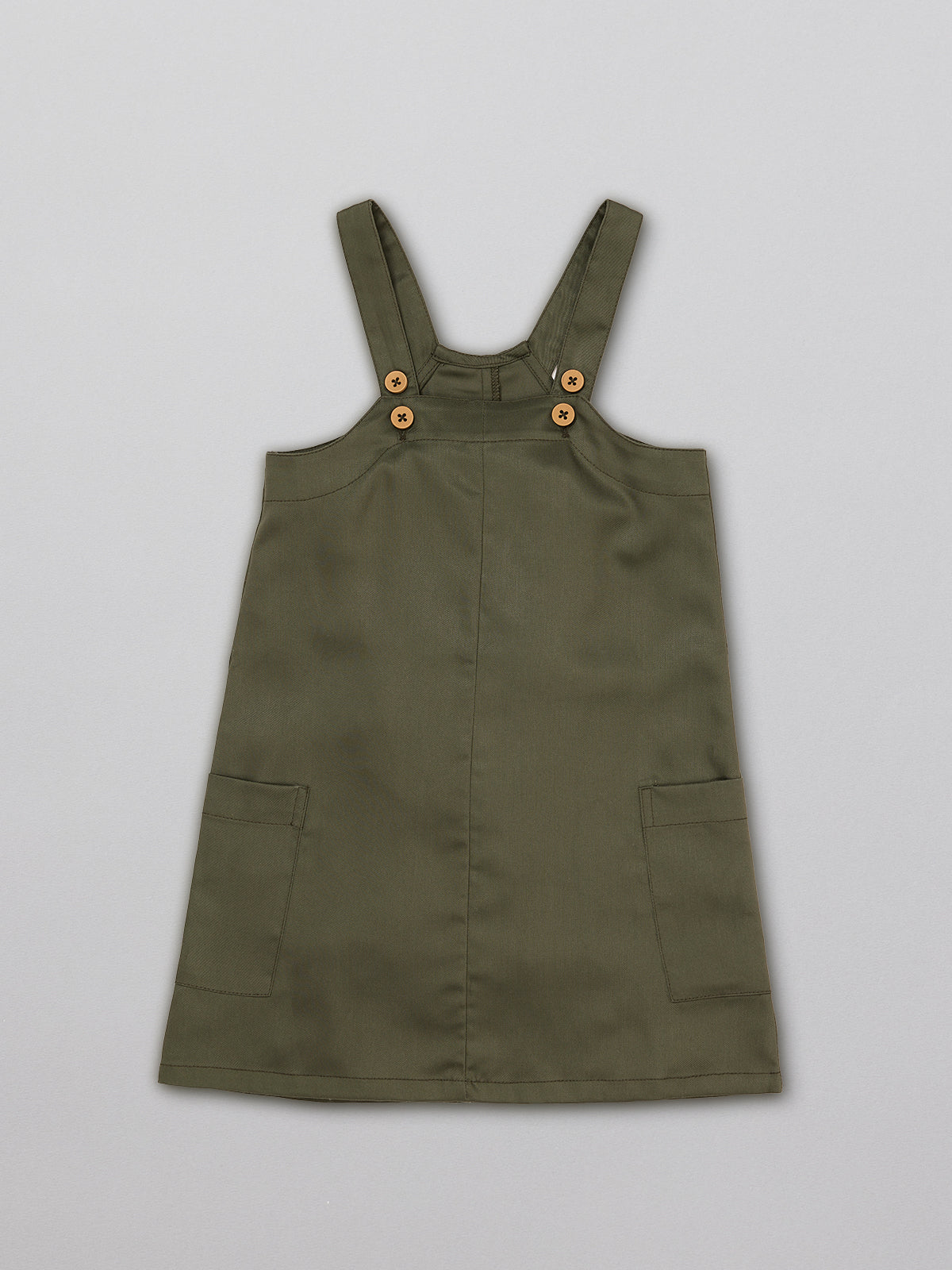 Lilah - Kids Pinafore Dress - Olive