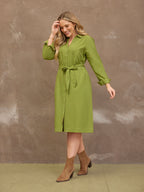 Lily Linen Blend Shirt Dress
