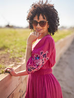 Lizzy Pink Embroidered Dress