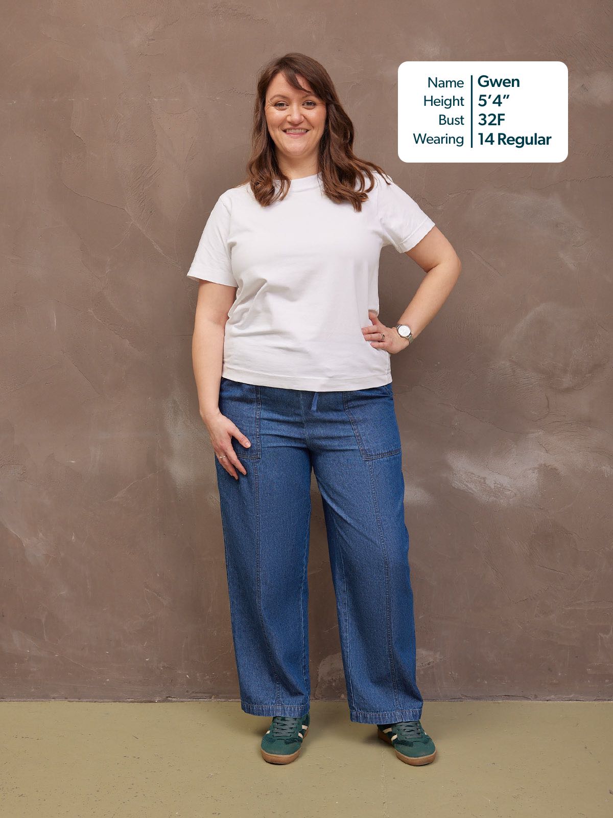 Lynn Drawcord Waist Trouser - Denim