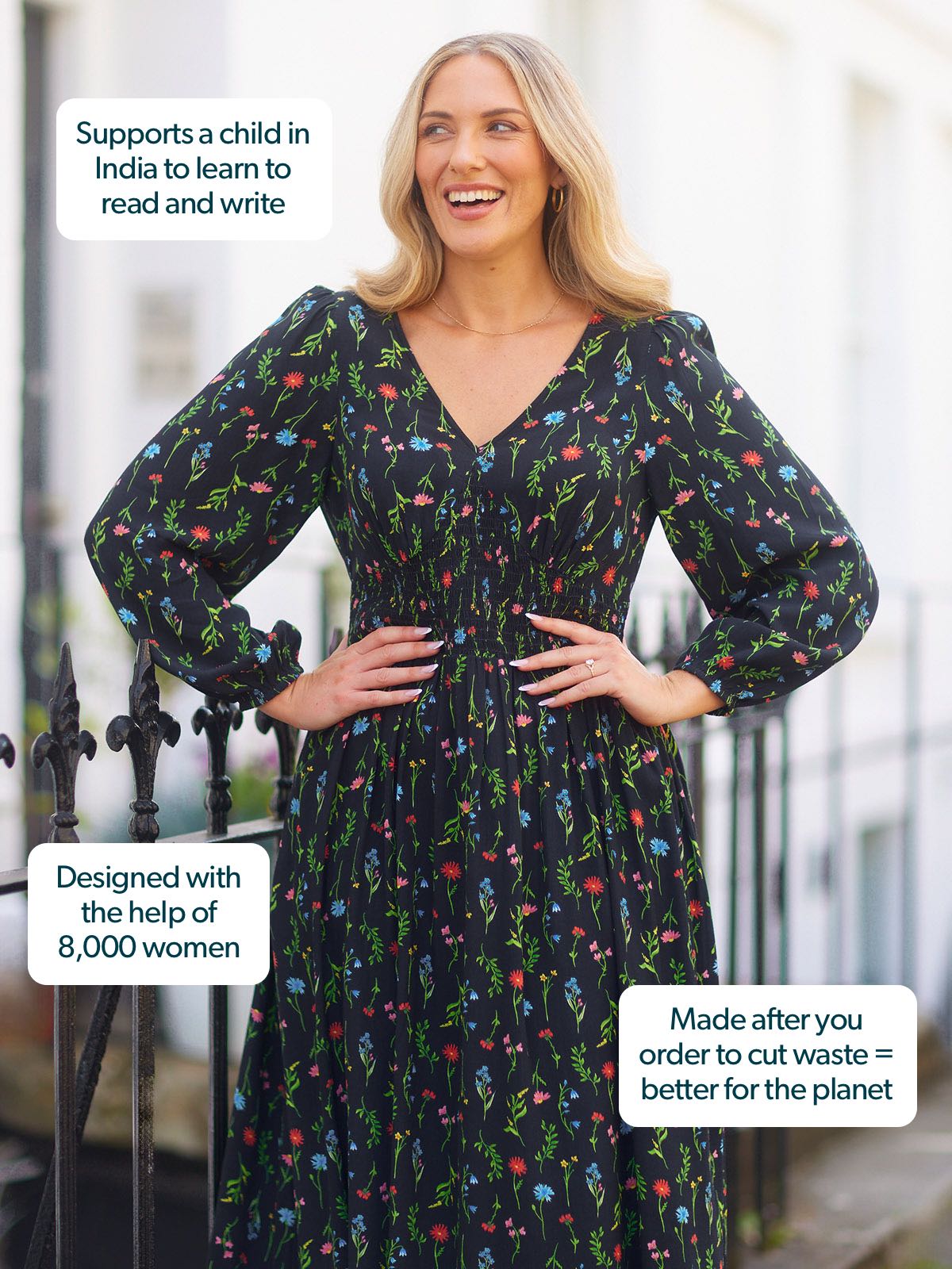 Maddie Dress - Black Floral