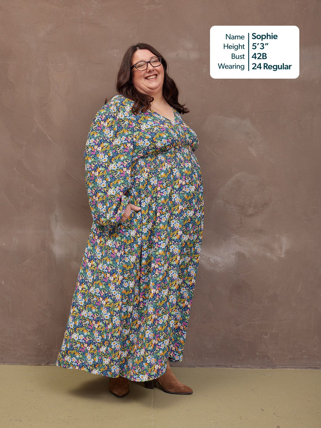 Maddie V-Neck Dress - Multi Coloured Floral