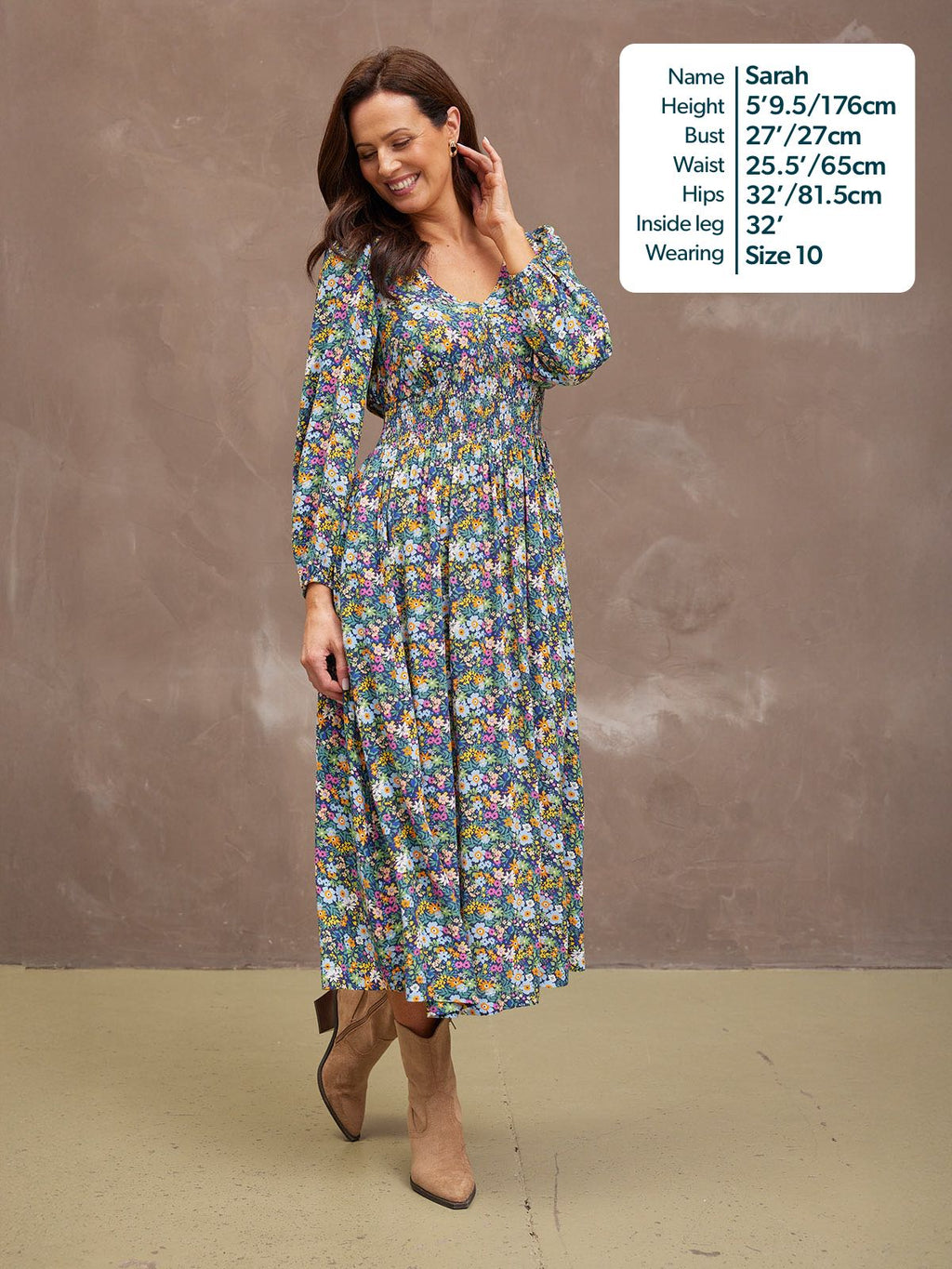 Maddie V-Neck Dress - Multi Coloured Floral