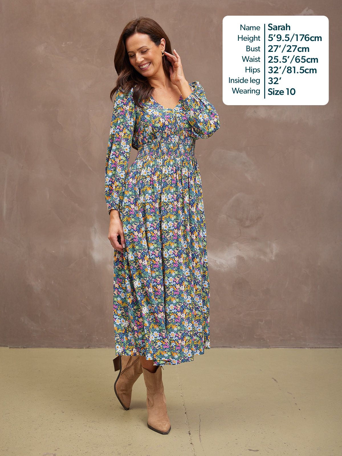 Maddie V-Neck Dress - Multi Coloured Floral