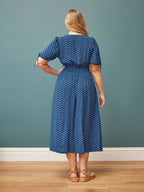 Maddie Wave Print Midi Dress