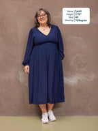 Maddie V-Neck Dress - Navy