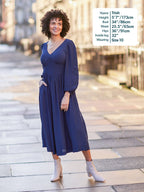 Maddie V-Neck Dress - Navy
