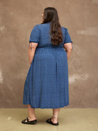 Maddie Wave Print Midi Dress