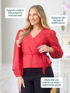 Madlein Red Seersucker Top