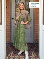 Maeve Dress - Gold Lurex & Green