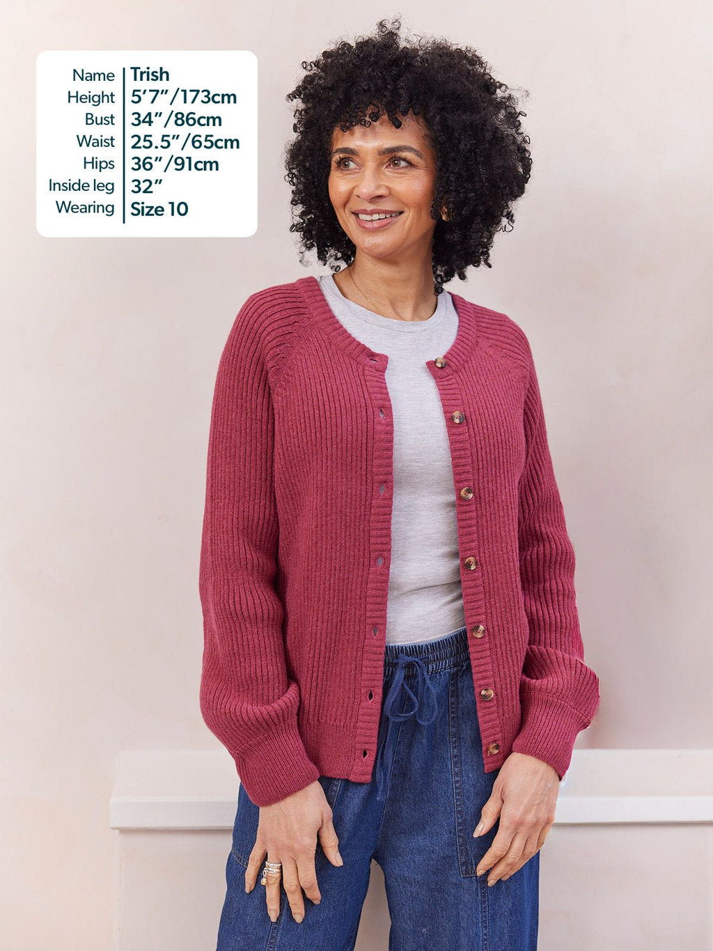 Margot Lambswool Rib Cardigan - Raspberry Pink