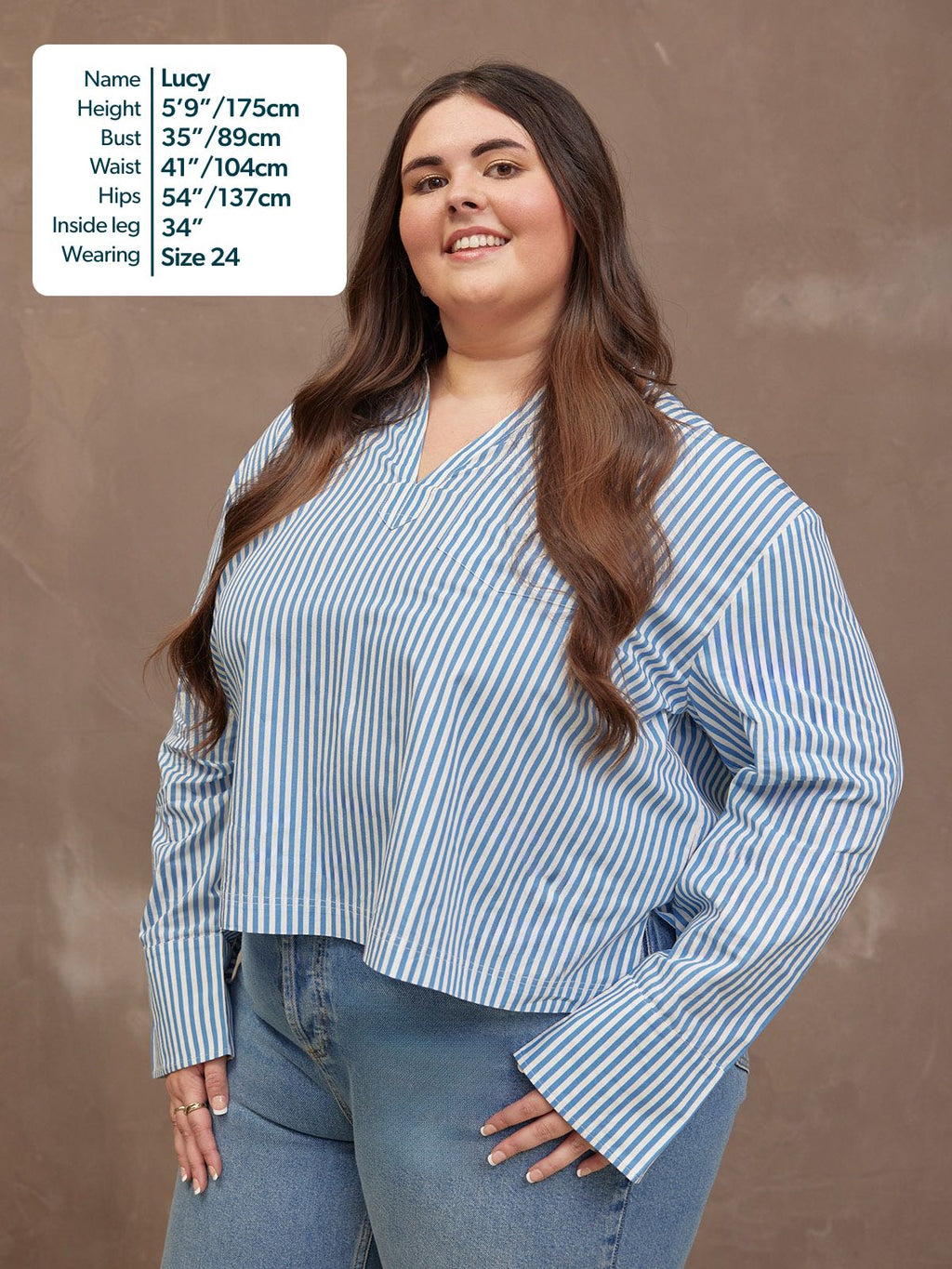 Maria Stripe Shirt - Blue and White