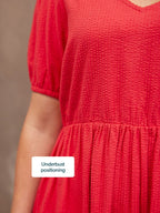 Marilyn Seersucker Dress - Red
