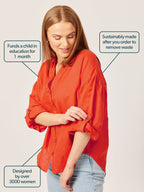 Martha Oversized Shirt - Red