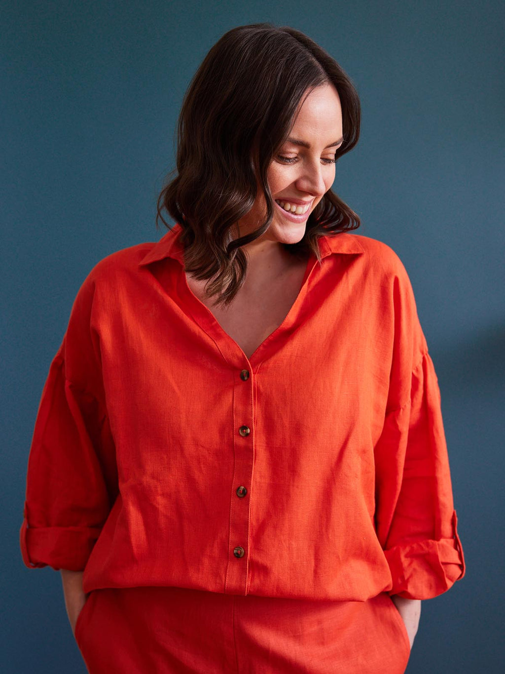Martha Oversized Shirt - Red